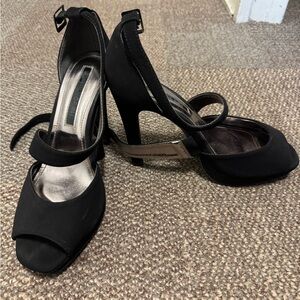 Elegant Black Peep-Toe Heels